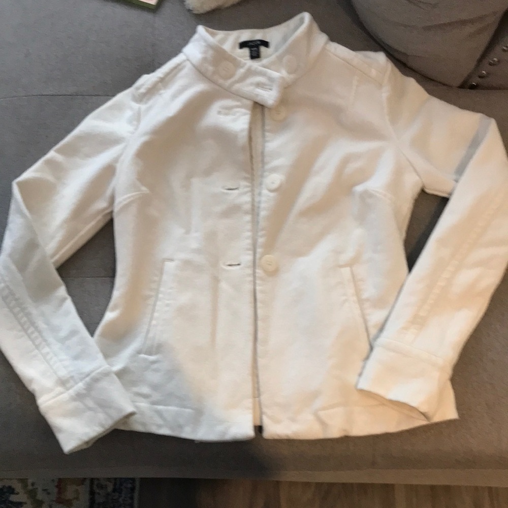 JACOB Cream Button Up Pea Coat Medium